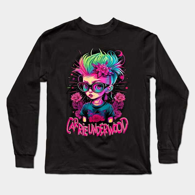 Carrie Rock Girl Long Sleeve T-Shirt by VACO SONGOLAS